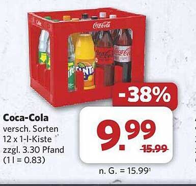 Coca-Cola verschw. Sorten 12 x 1-l-Kiste