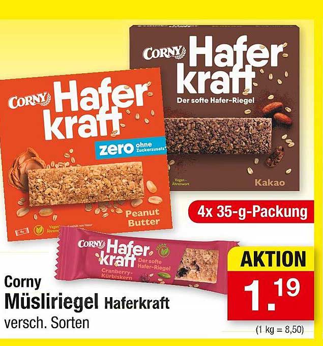 Corny Müsliriegel Haferkraft versch. Sorten