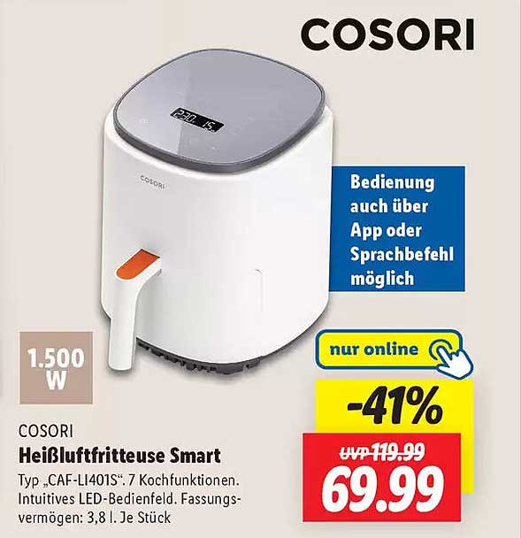 COSORI Heißluftfritteuse Smart