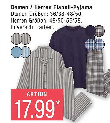 Damen / Herren Flanell-Pyjama