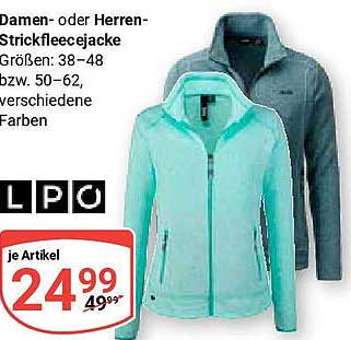 Damen- oder Herren-Strickfleecejacke