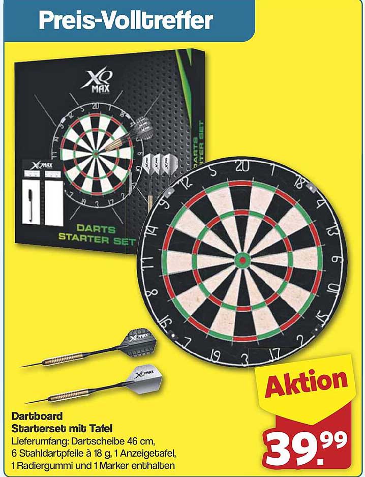 Darts Starterset mit Tafel