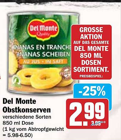 Del Monte Obstkonserven