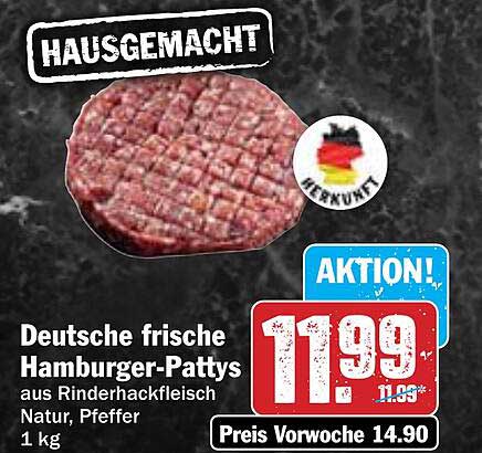 Deutsche frische Hamburger-Patties