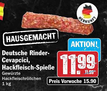 Deutsche Rinder-Cevapici, Hackfleisch-Spieße