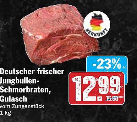 Deutscher frischer Jungbullen-Schmorbraten, Gulasch