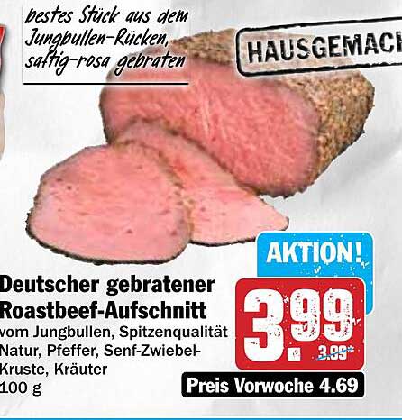 Deutscher gebratener Roastbeef-Aufschnitt