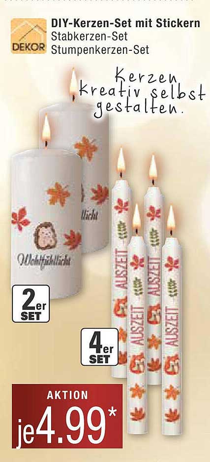 DIY-Kerzen-Set mit Stickern