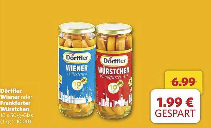 Dörffler Wiener oder Frankfurter Würstchen