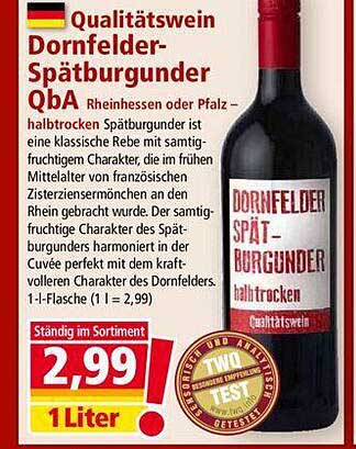 Dornfelder-Spätburgunder QbA