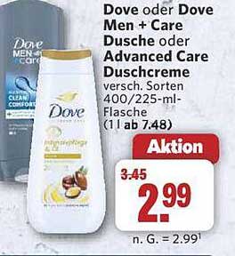 Dove oder Dove Men + Care Dusche oder Advanced Care Duschcreme