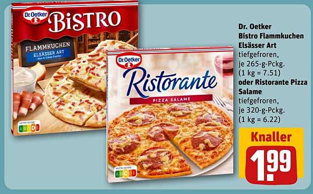 Dr. Oetker Bistro Flammkuchen Elsässer Art  
Ristorante Pizza Salame