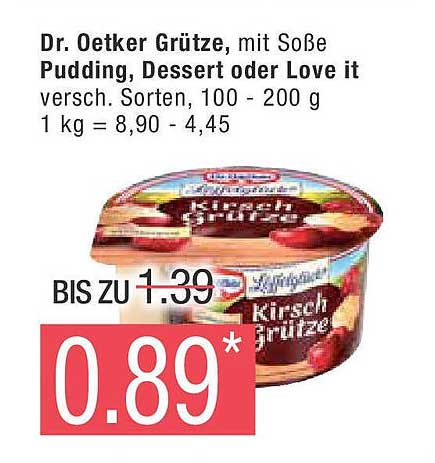 Dr. Oetker Grütze, mit Soße