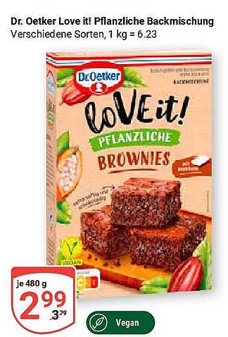 Dr. Oetker Love it! Pflanzliche Backmischung Brownies