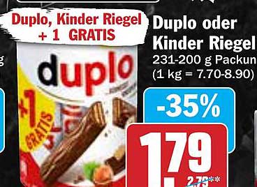 Duplo oder Kinder Riegel