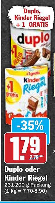 Duplo oder Kinder Riegel