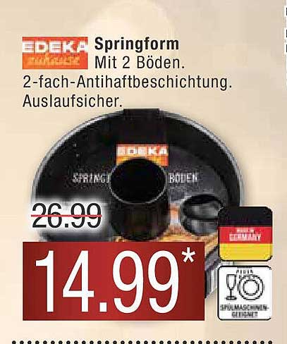 EDEKA Springform Mit 2 Böden