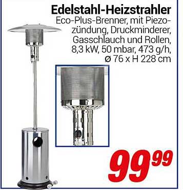 Edelstahl-Heizstrahler