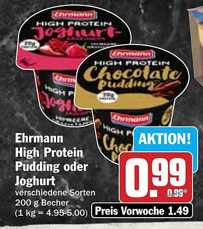 Ehrmann High Protein Pudding oder Joghurt