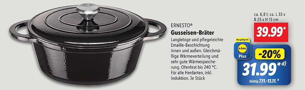 ERNESTO® Gusseisen-Bräter