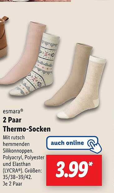 esmaro® 2 Paar Thermo-Socken