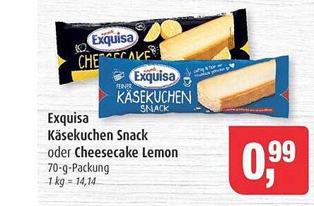 Exquisa Käsekuchen Snack oder Cheesecake Lemon