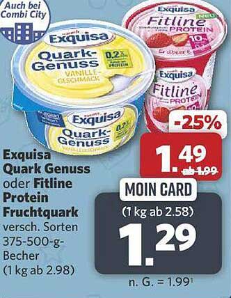 Exquisa Quark Genuss oder Fitline Protein Fruchtquark