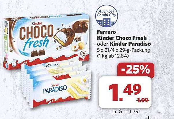 Ferrero Kinder Choco Fresh oder Kinder Paradiso