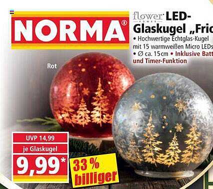 flower LED-Glaskugel „Frieda“