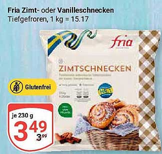 Fria Zimt- oder Vanilleschnecken