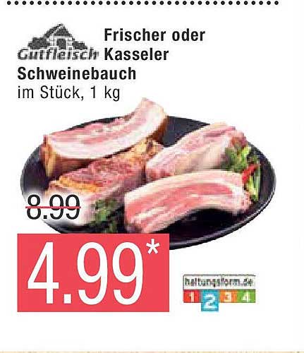 Frischer oder Kasseler Schweinebauch