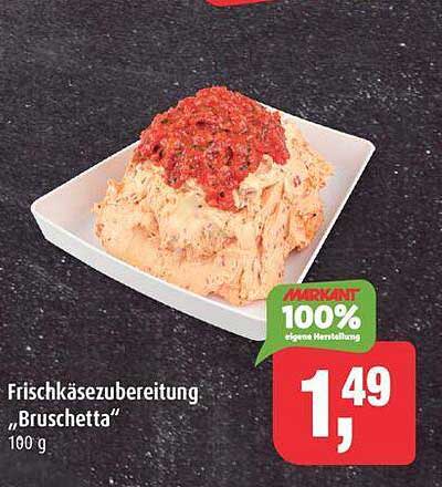 Frischkäsezubereitung „Bruschetta“