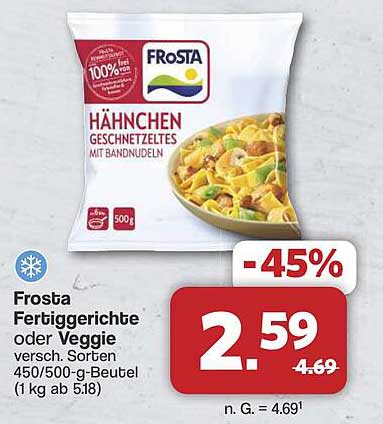 Frosta Hähnchen Geschnetzeltes mit Bandnudeln