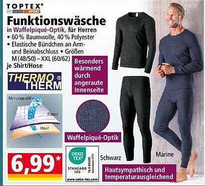 Funktionswäsche in Waffelpiqué-Optik, für Herren