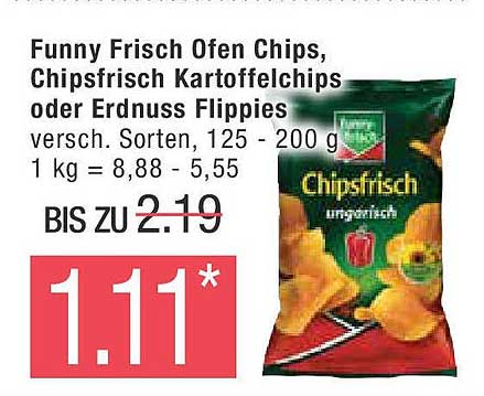 Funny Frisch Ofen Chips, Chipsfrisch Kartoffelchips oder Erdnuss Flippies