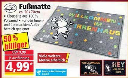 Fußmatte "WILLKOMMEN IM IRRENHAUS"