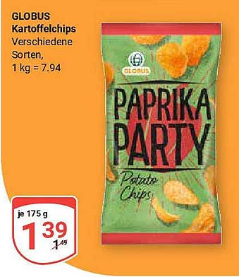 GLOBUS Paprika PARTY Kartoffelchips