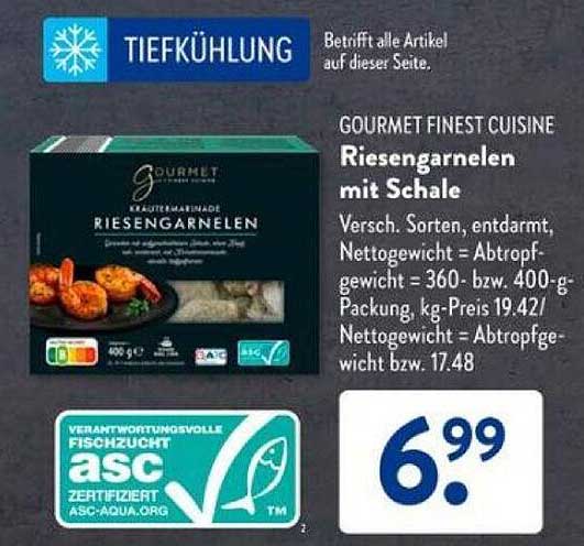 GOURMET FINEST CUISINE Riesengarnelen mit Schale