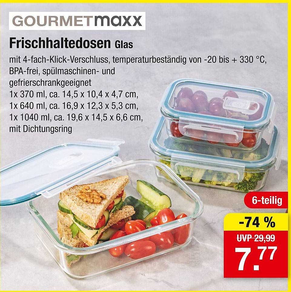 GOURMETmaxx Frischhaltedosens Glas