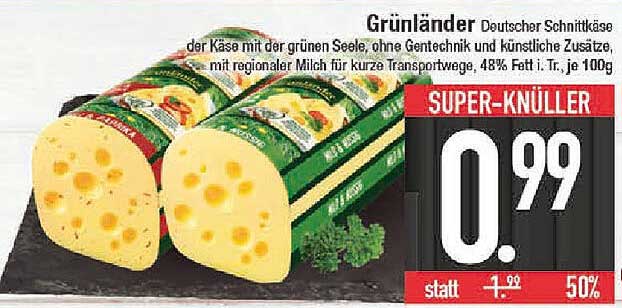 Grünländer Deutscher Schnittkäse