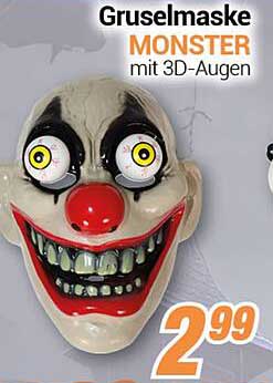 Gruselmaske MONSTER mit 3D-Augen