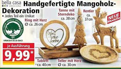 Handgefertigte Mangoholz-Dekoration