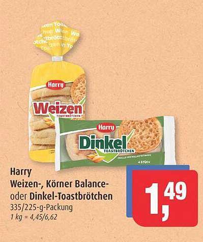 Harry Weizen-, Körner Balance- oder Dinkel-Toastbrötchen