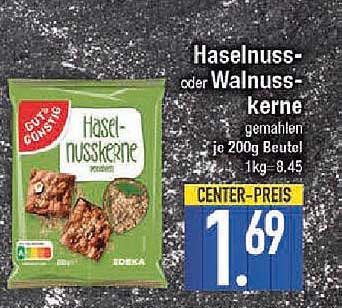 Haselnuss- oder Walnusskerne