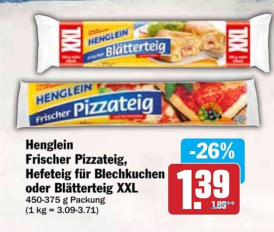 Henglein Frischer Pizzateig