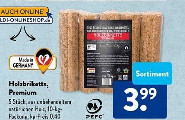 Holzbrikett, Premium