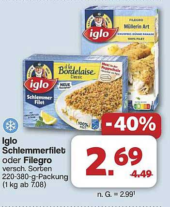 Iglo Schlemmerfilet oder Filegro