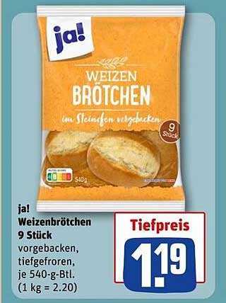 ja! Weizenbrötchen 9 Stück