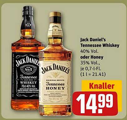 Jack Daniel's Tennessee Whiskey oder Honey