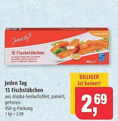 Jeden Tag 15 Fischstäbchen